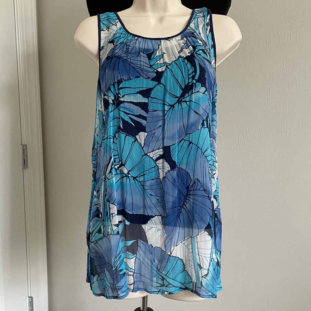 Tommy Bahama sleeveless sheer Silk Blouse